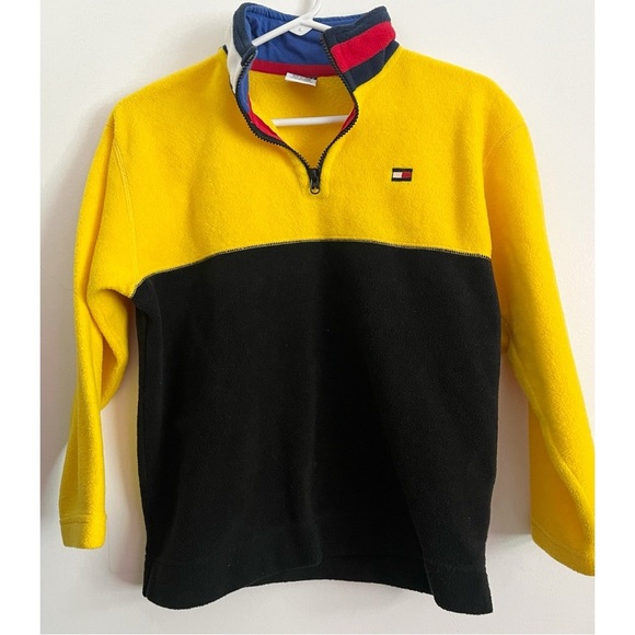 Tommy Hilfiger • Kid's Yellow and Black Fleece Pullover - Picture 1 of 5